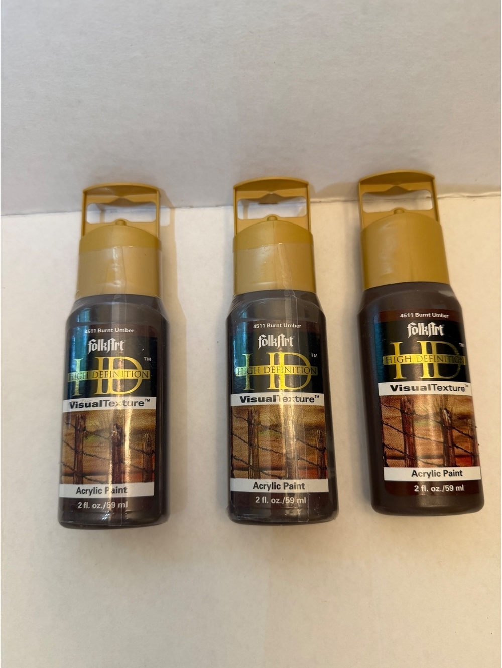 Vintage 2000s FolkArt Visual Texture Burnt Umber – New Old Stock